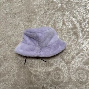 Elegant Lavender Faux Fur Bucket Hat